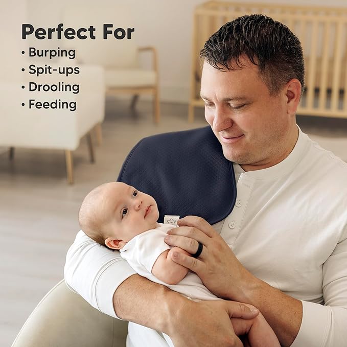 KeaBabies 5-Pack Organic Burp Cloths Baby Girl, Boy - Extra Large, Absorbent Baby Burp Cloths, Soft Burping Cloths for Babies, Newborn Burp Clothes, Cotton Burp Rags, Thick Burp Cloth (Eclipse/Quin)