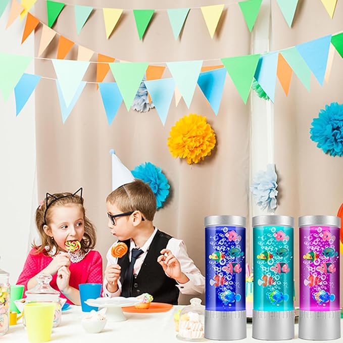 Bubble Fish Lamp, LED Aquarium Sensory Light, 1ft Colorful Bubble Tube for Bedroom, Kids Room, Living Room, Party