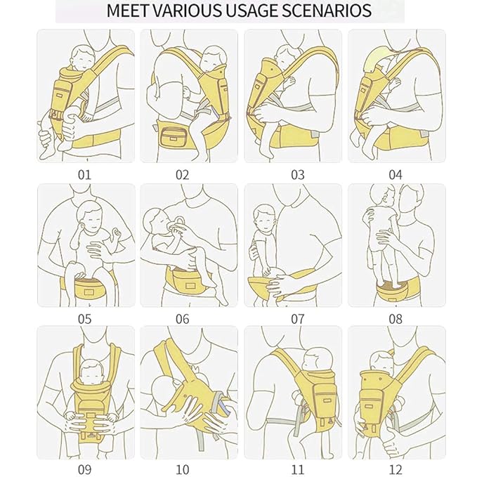 Baby Carrier 6-in-1 Newborn to Toddler, Baby Carrier with Hip Seat Lumbar Support 7-41 lbs, Baby Soft Carrier for All Seasons & Positions, Adjustable Size for Shopping Hiking Travelling