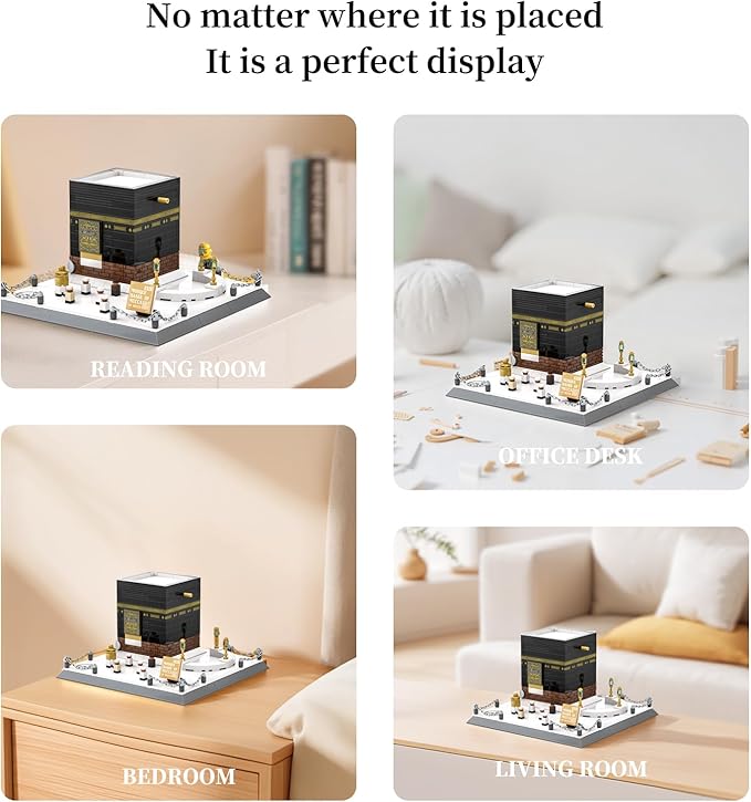 Islamic Mosque Kaaba Architectural Model Building Block Sets Muslim Bricks Toy hajj kit eid Gifts for Kids Adult 446 Pieces