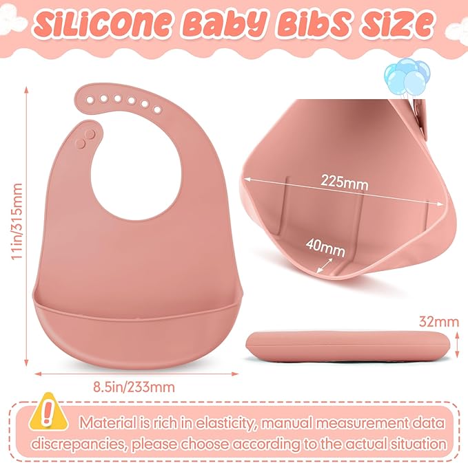 Mepase Silicone Bibs Waterproof Silicone Baby Bibs Soft Adjustable Baby Feeding Unisex Kid Eating Supplies