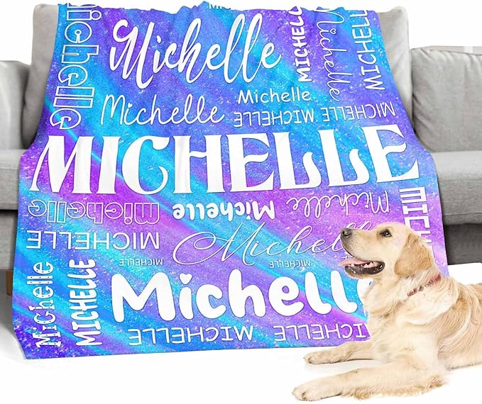 Customized Baby Blanket, Personalized Gifts Blanket with Name for Girl Customized Blankets Personalized Gifts Flannel Fleece Blankets