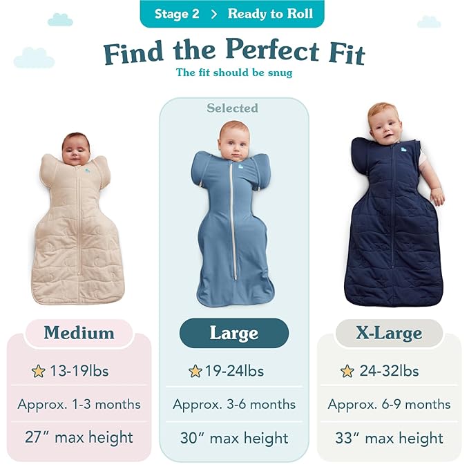 Love to Dream Swaddle UP Transition Bag Warm 2.5 TOG, Dreamer Olive, Large, 19-24 lbs, Patented Zip-Off Wings, Gently Help Baby Safely Transition from Being Swaddled to Arms Free Before Rolling Over