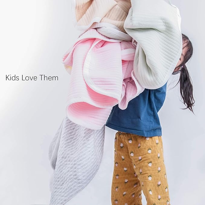 NTBAY Jersey Cotton Quilted Toddler Blanket, Breathable and Warm for Boys and Girls Baby Blanket, 30x40 Inches, Camel Stripe