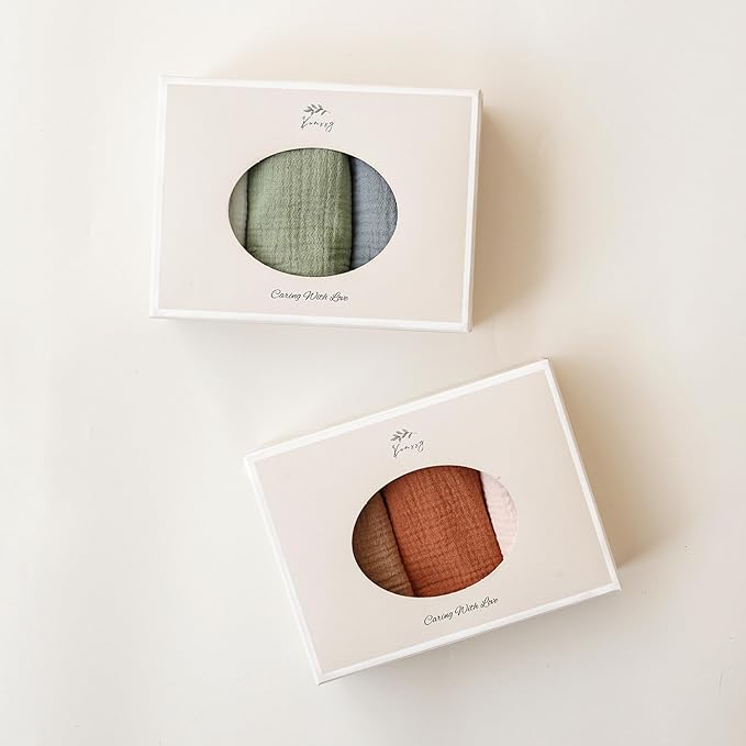 Konssy 10-Pack Muslin Baby Bibs, Soft Cotton Bandana Bibs for Drooling & Teething, Unisex Solid Colors for Boys & Girls, Newborn & Infant