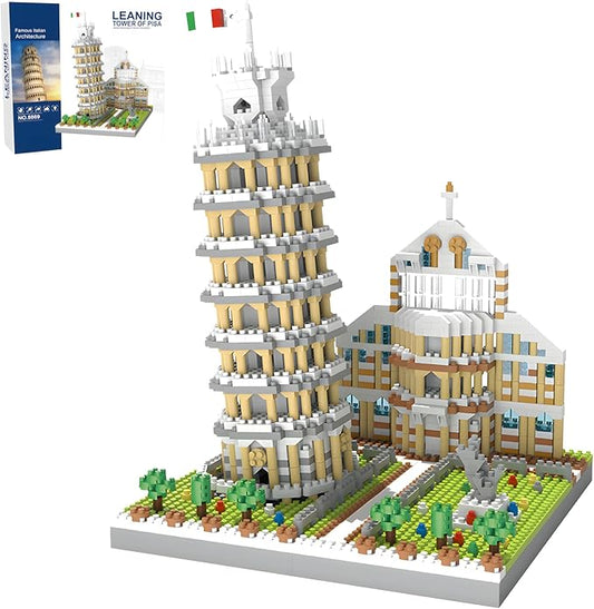 Leaning Tower of Pisa Micro Mini Building Blocks Set Italy Architecture Building Kits Famous Landmark Model Toys Gift for Adults Kids Teens 2500 PCS