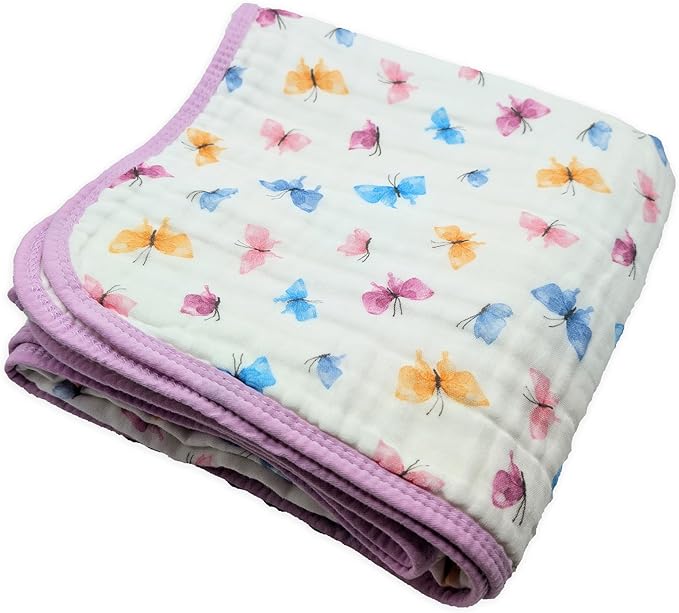 Soft Cotton Baby Blanket, Breathable Lightweight Baby Blanket for Infants Newborn Boys and Girls - Nursery, Crib, Stroller Blanket (Garden)