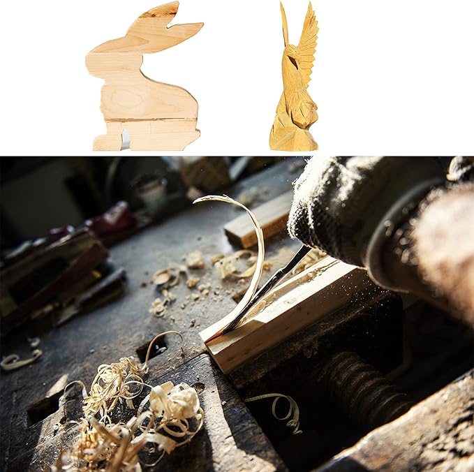 Unfinished Basswood Carving Blocks Kit, Rectangular Wooden Blocks 12 Pack for DIY Carving and Crafting for Adults Beginner and Experts(5 x 1.5 x 1.5 inch, 4 x 1 x 1 inch, 6 x 1 x 1 inch)