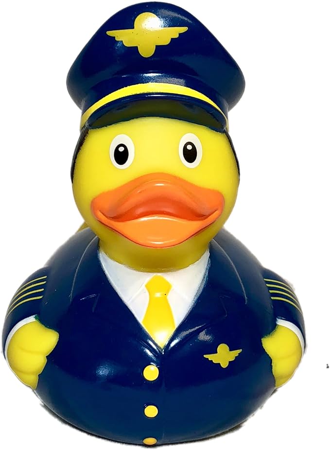 3 Inch Pilot Rubber Duck Bath Toy, Collectable, Fun for All Ages, Auto Dash Decoration, Crusing Vacation Gift, Party Favors, Office, School, Home
