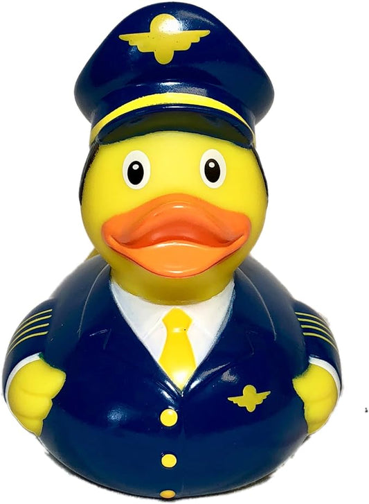 3 Inch Pilot Rubber Duck Bath Toy, Collectable, Fun for All Ages, Auto Dash Decoration, Crusing Vacation Gift, Party Favors, Office, School, Home