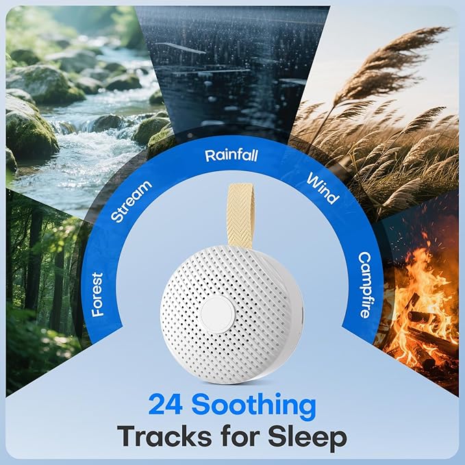 White Noise Sound Machine，buluoushen Sound Machine for Sleep with 24 Soothing Sounds,Sleep Sounds for Adults Baby Kids,Travel Sound Machine for Sleep,Mini and Portable