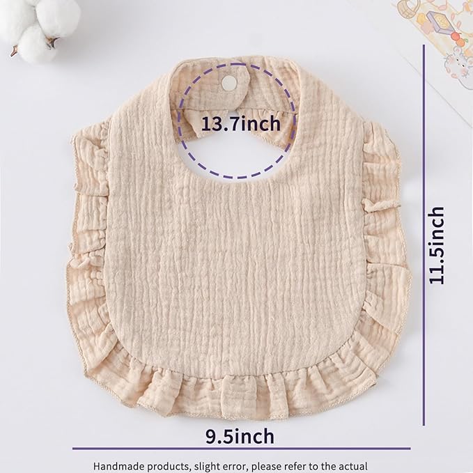 Baby Bibs Muslin Bibs 8 Pack for Drooling and Teething for Unisex Girls Boys