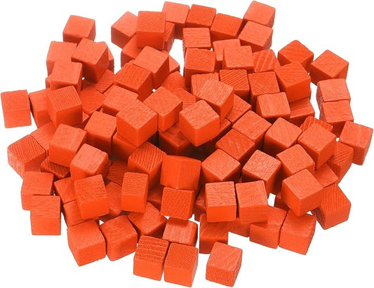 uxcell 300Pcs Wood Blocks for Crafts, 1cm Unfinished Wood Cube Solid Wooden Blank Square Block for DIY Craft Projects Personalized Gifts, Orange