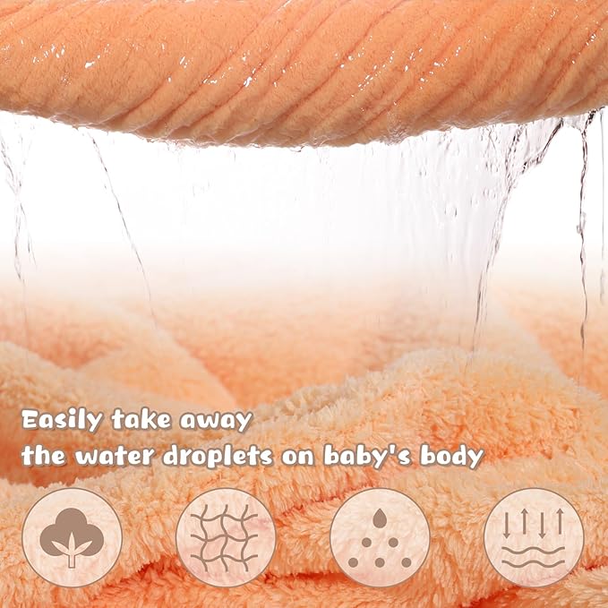 Hooded Baby Towels Boy for 0-6 Years, 50"x 32" Extra Large Toddler Bath Towels with Hood for Boys & Girls, 2-Pack Absorbent Thick Soft Gift for Kids Yellow Lion & Orange Monkey