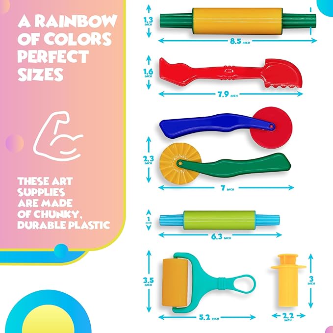 Clay and Play Dough Tools 12 Piece Set - Ages 3 & Up DIMROM (12pcs)