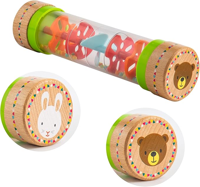 Musfunny Rainmaker Baby Rain Stick Toys for Kids: 8 inch Rainstick Sensory Rattle Toys for Babies,Shaker Rainfall Tubes Musical Instrument -Colorful