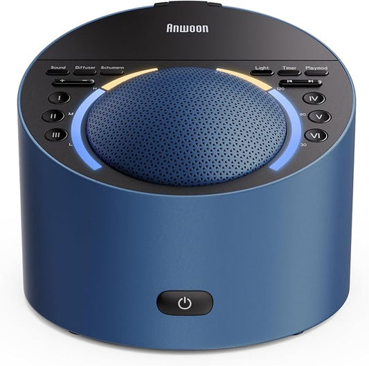 Sound Machine & Night Light, Premium Metal Shell with 3inch Speaker Loud Stereo Sound, White Noise Machine &50+ Natural Sounds |Upgradeable System for Sleep, Focus, Relaxation –Adults Kids Baby
