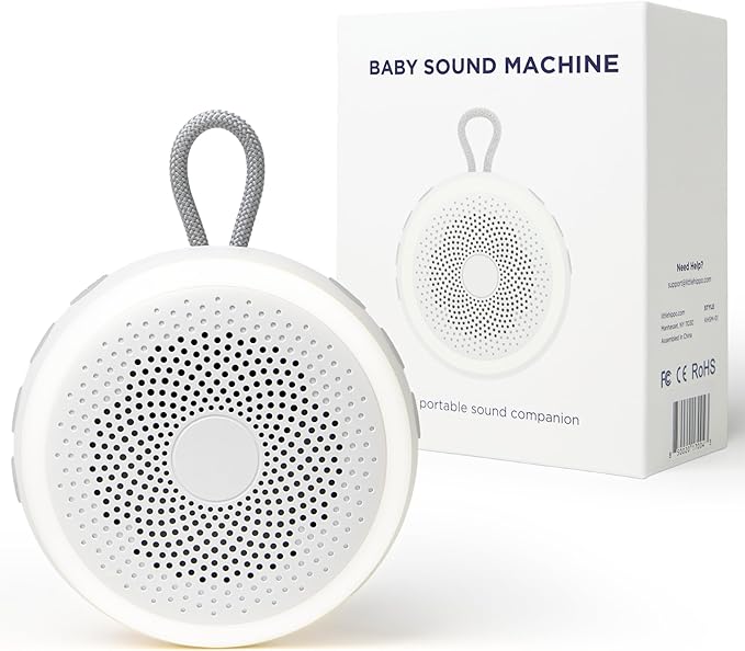 LittleHippo White Noise Machine | Portable Sound Machine for Babies, Kids, Adults | Sleep Soother | 19 Soothing Sounds | Long Battery Life | Travel, Registry, Baby Shower, Gift