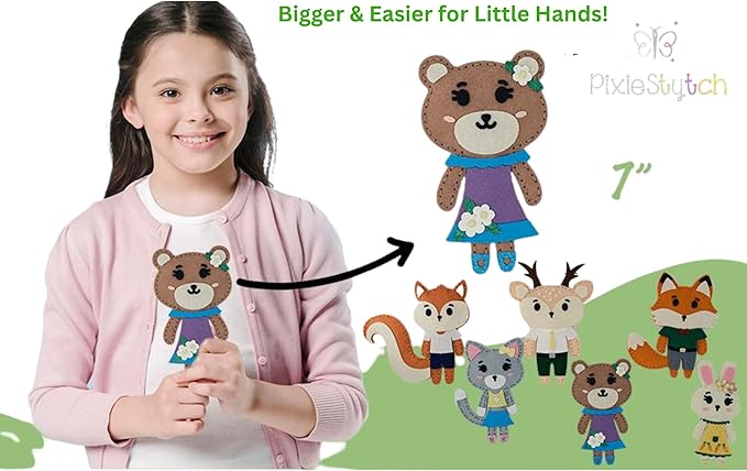 Sewing Kit for Kids - Sew & Create 6 Adorable Stuffed Animal Projects - Fun DIY Craft Set for Ages 6 and up - Educational & Creative Sewing Kit for Girls & Boys - Gift for Young Crafters