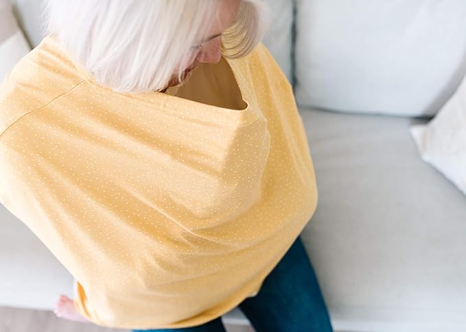 Copper Pearl Multi-Use Cover: Car Seat, Nursing, Stroller Cover - Stretchy Rayon, Yellow, All-Season, Infant, Newborn