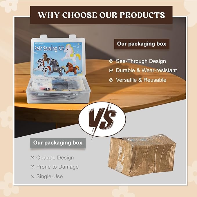 Sewing-Kit for Kids Ages 8-12, Horse Craft Sew Your Own Stuffed Animal of 5 DIY Projects, Unicorn Pony Toy Gift for Girls Boys