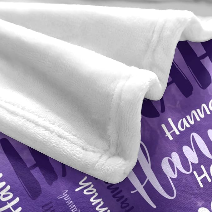 Personalized Custom Baby Blanket with Name for Girls Boys Kids Customized Flannel Blanket for Bed Nursery Room Baby Stroller