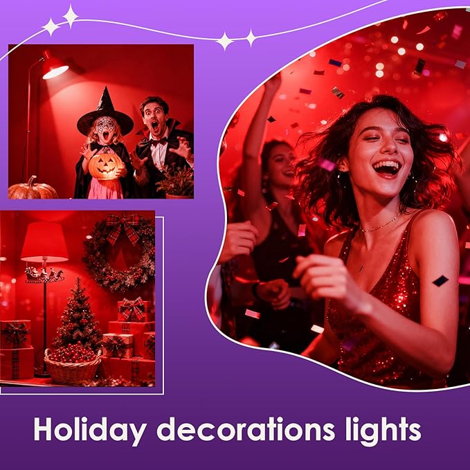 TJOY Red Light Bulbs for Sleep Dimmable, 642nm Red Led Bulb for Melatonin Promoting, 100% Blue Light Blocking, A19 60W Equivalent, 9W E26 Dim Night Light for Bedroom Baby Nursery, 2 Pack