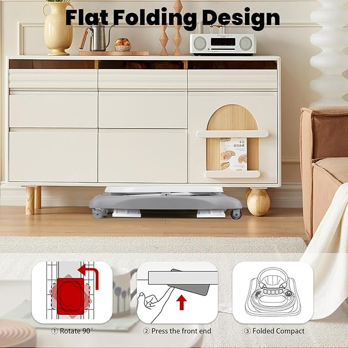 Baby Walker, 5-in-1 Baby Walkers for Boys and Girls 6-12 Months with Bouncer, Removable Footrest, Feeding Tray & Music, Foldable & Adjustable Activity Walker for 6-18 Months Toddler Infant