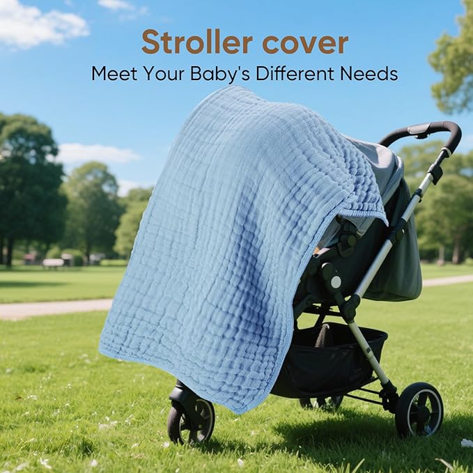 Muslin Hooded Baby Towels 100% Cotton ，Super Soft Muslin Baby Bath Towel - 32 x 32 Inches, Suitable for Newborn and Young Children up to 3 Years Old. (Grey & Green)