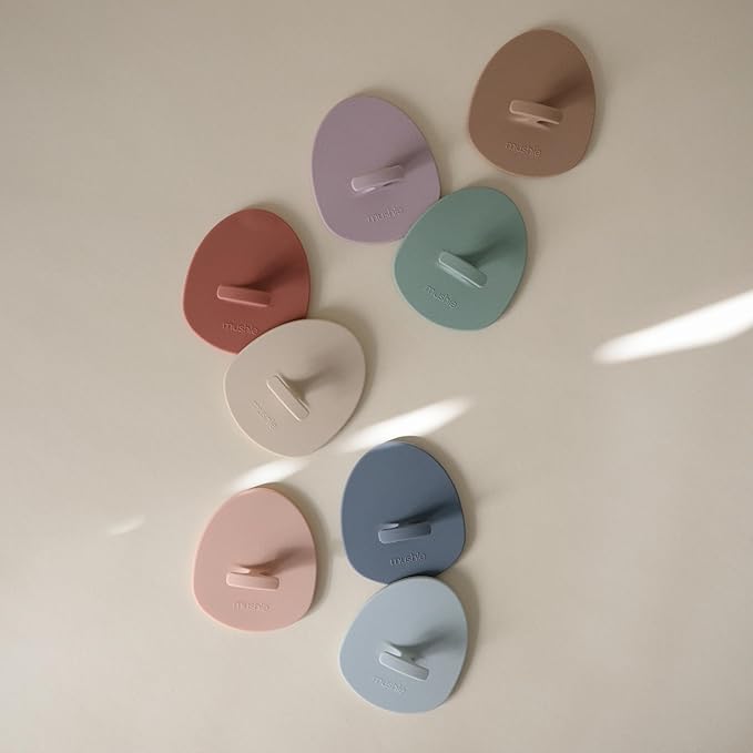 mushie Baby Bath Cradle Cap Brush | Soft Silicone Bristles for Dry Skin, Eczema, & Cradle Cap Treatment | 2-Pack (Rose/Soft Lilac)