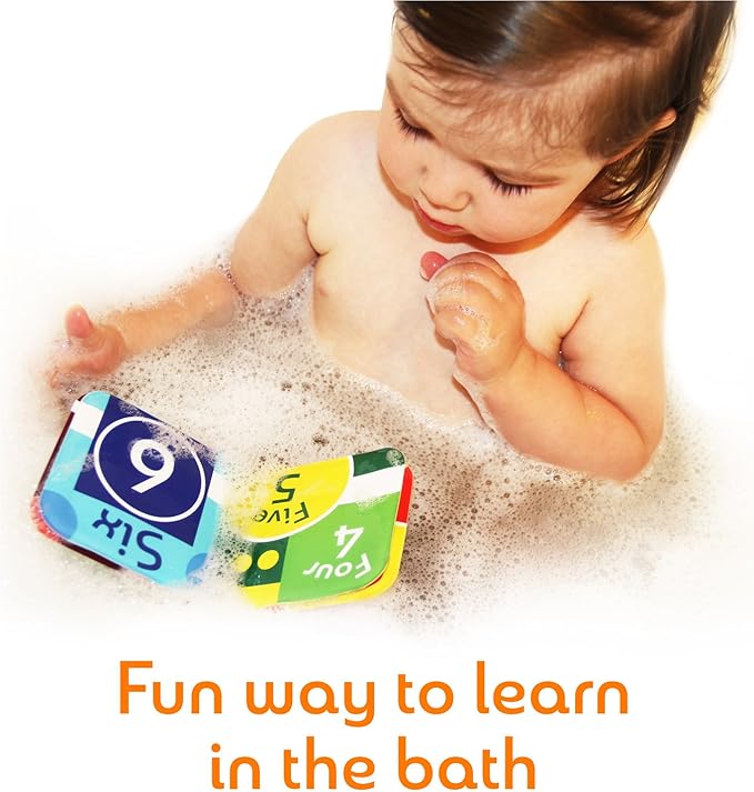 Floating Baby Bath Books - Bath Books for Babies, Infants - Waterproof, Mold-Free Bath Toys for Learning & Early Education (Set of 2 - Alphabet & Numbers Books)