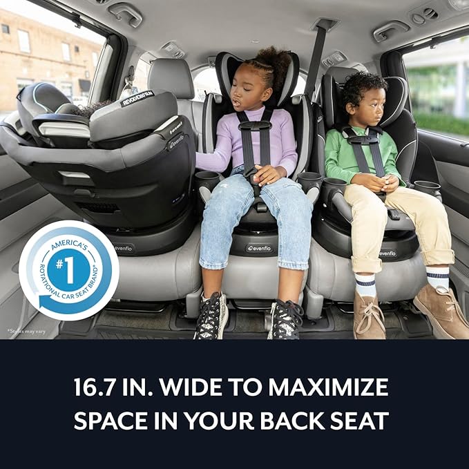 Evenflo Revolve360 Slim 2-in-1 Rotational Car Seat with Quick Clean Cover (Sutton Purple)