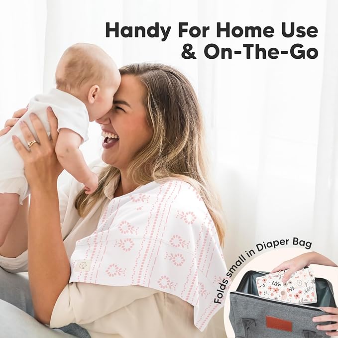 Organic Burp Cloths Baby Boy, Girl - 6-Pack Large Cotton Burping Cloths for Babies, Spit Up Rags, Super Absorbent, Ultra Soft Newborn Rag, Gender Neutral, Machine Washable, Durable(Sweet Charm)