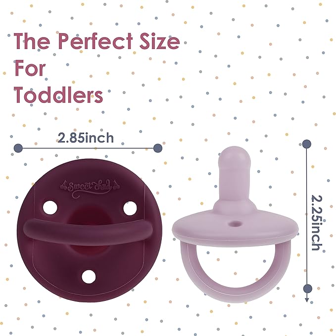 Sweet Child Pacifiers 0-18 Months, Set of 6 Ultra-Light Silicone Binkies with Collapsible Handle & 3 Air Holes for Added Safety, Best Newborn Pacifiers for Baby Boys Or Girls