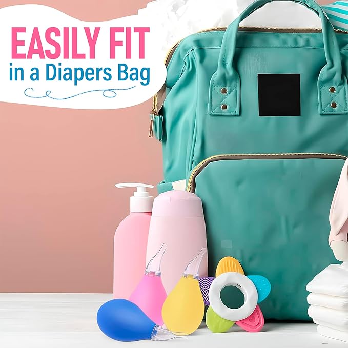 3 Pcs Nose Bulb Syringe for Baby - Compact Suction Bulb for Infants Made of High-Quality Odorless Silicone, Durable, Easy to Use - Infant Nose Sucker for Effective Mucus Removal