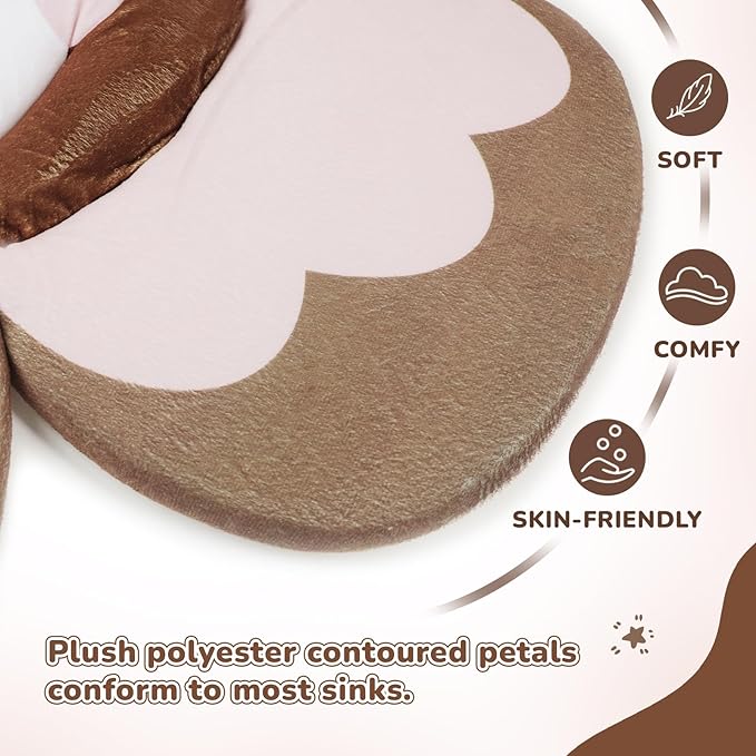 Baby Bath Pad for Infant Bathtub Sink, Non-Slip Flower Bathtub for Infants 0-6 Months, Soft Baby Sink Bath Cushion for Babies Bath Time, Newborns Bath Essentials Must Haves-Owl