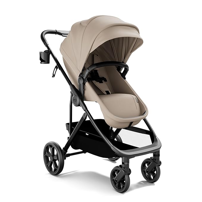 Mompush Wiz Pro 4-in-1 Baby Stroller with Newborn Mode, Full-Size All-Terrain Premium Stroller from Newborn to Toddler, Snack Tray Included for Easy Feeding & Outing, Lay-Flat in Seconds