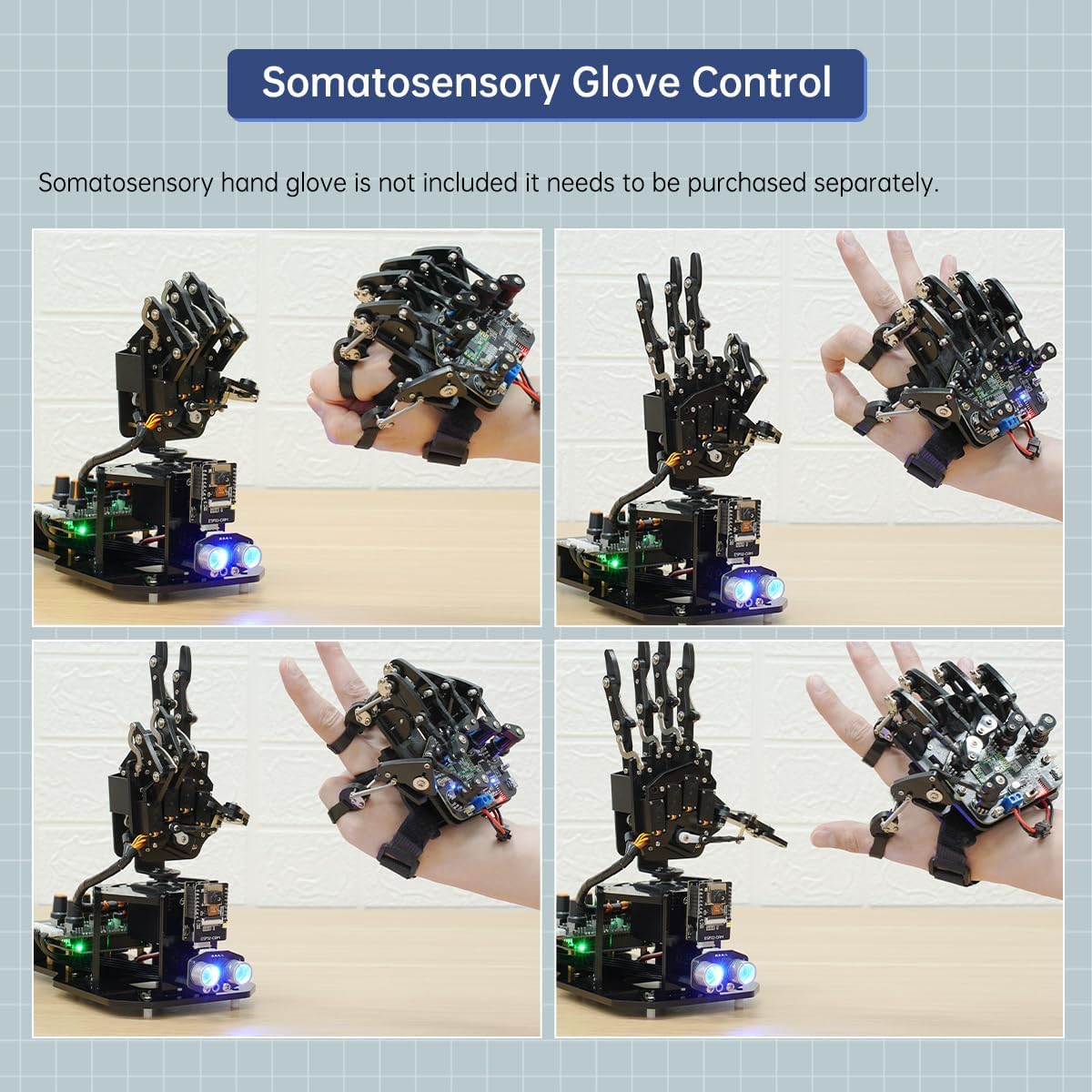 Robot Hand with Arduino Open Source AI Bionic Robotic Hand Five Fingers Solely Movement Mechanical Arm DIY Smart Robot & Engineering Kits, Science/Coding/Programming Set, Standard Kit