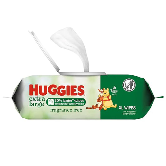 Huggies Extra Large Baby Wipes, Unscented, 1 Flip-Top Pack, 42 XL Wipes Total, Packaging May Vary