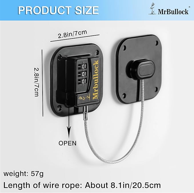 2 Pack Refrigerator Lock Fridge Locks for Kids Keyless Child Safety Cabinet Locks for Cabinets Closets Drawers Window Electrical Appliances Locks