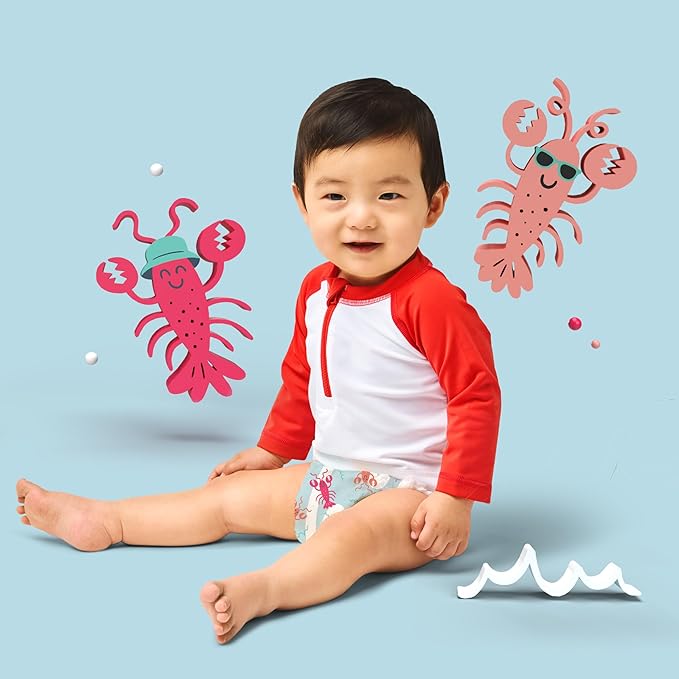 Hello Bello Premium Swim Diapers, Size S (16-28 lbs), Cute Extra-Bright Lobster Designs, 20 Count Jumbo Pack (Pack of 4)