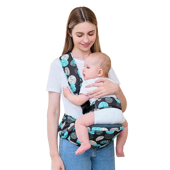 Baby Hip Seat Carrier Baby Waist Stool for Child Infant Toddler with Adjustable Strap Buckle Pocket Soft Inner Huge Storage,Black