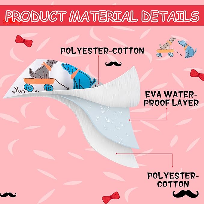 7Pcs Cotton Waterproof Baby Bibs Hook Loop Closure Newborn Bib Keepsake Baby Gift for Drooling Feeding Eating