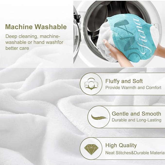 Personalized Custom Baby Blanket with Name for Girls Boys Kids Customized Flannel Blanket for Bed Nursery Room Baby Stroller