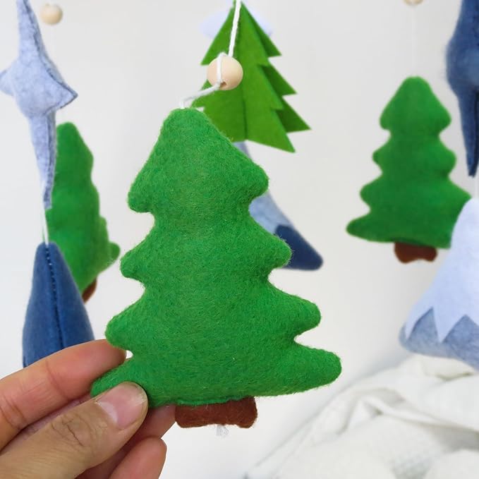 Woodland Mobile for Crib, Forest Crib Mobile for Boys & Girls, Woodland Crib Mobile with Trees, Forest Baby Mobile for Crib, Nursery Baby Mobile