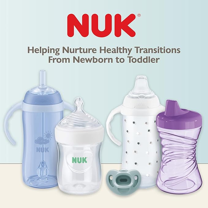NUK Simply Natural Baby Bottle with SafeTemp, 5 oz, 4 Count