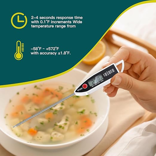 3 Set Waterproof Food Thermometer for Water, Liquid, Candle and Cooking Digital Meat Thermometer with Long Probe Instant Read for Kitchen BBQ Grill Candy (Black,White,Red)
