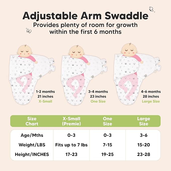KeaBabies 3-Pack Organic Baby Swaddle Sleep Sacks - Swaddles for Newborns, Infant 0-3 Months, Baby Girls, Boys, Soft & Snug Newborn Sleep Sack, Nursery Swaddling Blankets (Nordic, XS)