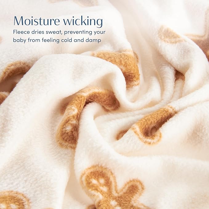 SleepingBaby Zipadee-Zip Transition Swaddle - Cozy Fleece Wearable Blanket with Two-Way Zipper for Baby Sleep - Cookies, Small (4-8 Month)