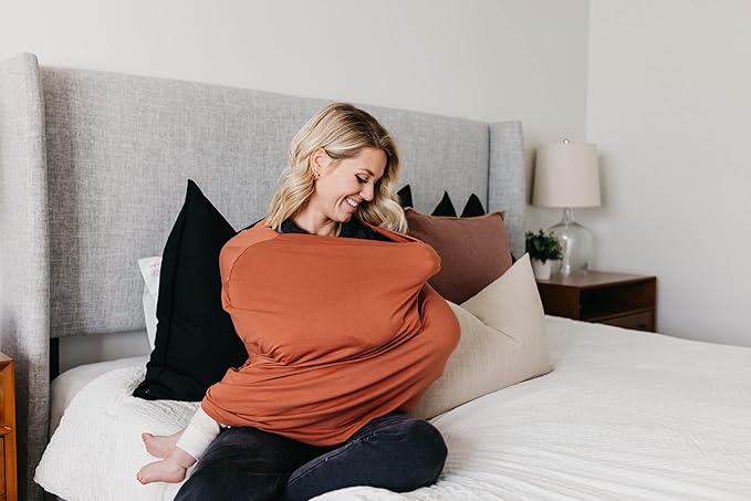 Copper Pearl Multi-Use Cover: Car Seat Covers, Nursing Cover, and Stroller Cover for Sun - Stretchy Fabric, All-Season Use, Stylish Designs, Easy Access for Moms - Moab